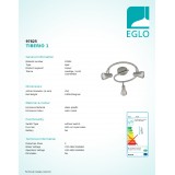 EGLO 97825 | Tiberio Eglo spot lámpa elforgatható alkatrészek 3x LED 1200lm 3000K matt nikkel