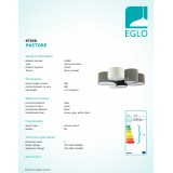 EGLO 97838 | Pastore Eglo mennyezeti lámpa 6x E27 fekete, fehér, barna