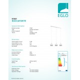 EGLO 97857 | Roccaforte Eglo függeszték lámpa 3x E14 fehér