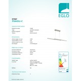 EGLO 97907 | EGLO-Connect-Fraioli Eglo függeszték okos világítás szabályozható fényerő, állítható színhőmérséklet, színváltós, távirányítható 2x LED 4600lm 2700 <-> 6500K matt nikkel, fehér