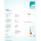 EGLO 97911 | EGLO-Connect-Fraioli Eglo függeszték okos világítás szabályozható fényerő, állítható színhőmérséklet, színváltós, távirányítható 2x LED 4600lm 2700 <-> 6500K matt nikkel, fehér