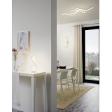 EGLO 97941 | Novafeltria Eglo asztali lámpa 41cm vezeték kapcsoló 1x LED 1000lm 3000K matt nikkel, fehér
