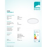 EGLO 97958 | EGLO-Connect-Sarsina Eglo mennyezeti okos világítás kerek távirányító szabályozható fényerő, állítható színhőmérséklet, színváltós 1x LED 2100lm 2700 <-> 6500K fehér