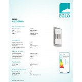 EGLO 98085 | Cistierna Eglo fali lámpa 2x E27 IP44 nemesacél, rozsdamentes acél, fehér