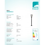 EGLO 98123 | Monreale Eglo álló lámpa 99,5cm 1x E27 IP44 fekete, átlátszó