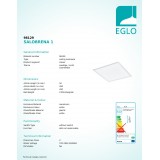 EGLO 98129 | Salobrena-1 Eglo mennyezeti LED panel négyzet 1x LED 2700lm 4000K fehér