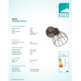 EGLO 98134 | Sambatello Eglo spot lámpa elforgatható alkatrészek 1x E27 natúr, barna, ezüst