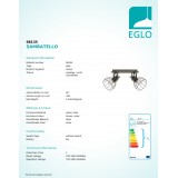 EGLO 98135 | Sambatello Eglo spot lámpa elforgatható alkatrészek 2x E27 natúr, barna, ezüst