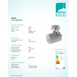 EGLO 98138 | Villabate Eglo spot lámpa elforgatható alkatrészek 1x E27 szatén nikkel, szürke