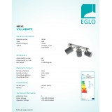 EGLO 98141 | Villabate Eglo spot lámpa elforgatható alkatrészek 3x E27 szatén nikkel, szürke