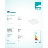 EGLO 98297 | EGLO-Access-Salobrena Eglo mennyezeti Access lámpa négyzet távirányító szabályozható fényerő, állítható színhőmérséklet, időkapcsoló, éjjelifény 1x LED 2600lm 2700 <-> 6500K fehér