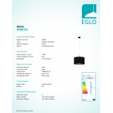 EGLO 98342 | Pineta Eglo függeszték lámpa 1x E27 fekete, arany