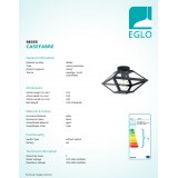 EGLO 98355 | Casefabre Eglo mennyezeti lámpa 1x E27 fekete, átlátszó