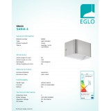 EGLO 98424 | Sania-4 Eglo fali lámpa téglatest 1x LED 600lm 3000K szatén nikkel, fehér