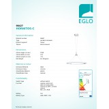 EGLO 98427 | EGLO-Connect-Hornitos Eglo függeszték okos világítás szabályozható fényerő, állítható színhőmérséklet, színváltós, távirányítható 1x LED 4000lm 2700 <-> 6500K króm, szatén
