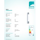EGLO 98442 | Tragacete Eglo fali lámpa téglatest 1x LED 770lm 4000K IP44 króm, fehér