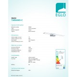 EGLO 98452 | EGLO-Connect-Tabiano Eglo tükörmegvilágító okos világítás távirányító szabályozható fényerő, állítható színhőmérséklet, színváltós 1x LED 2800lm 2700 <-> 6500K IP44 króm, fehér