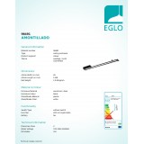 EGLO 98491 | Amontillado Eglo mennyezeti lámpa szabályozható fényerő 1x LED 3500lm 3000K fekete, fehér