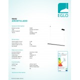 EGLO 98492 | Amontillado Eglo függeszték lámpa szabályozható fényerő 1x LED 3500lm 3000K fekete, fehér