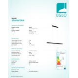 EGLO 98495 | Spadafora Eglo függeszték lámpa szabályozható fényerő 1x LED 2050lm 3000K fekete, fehér, átlátszó