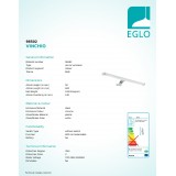 EGLO 98502 | Vinchio Eglo ráépíthető lámpa 1x LED 1500lm 3000K IP44 króm, fehér