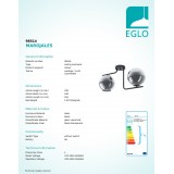 EGLO 98514 | Marojales Eglo mennyezeti lámpa 2x E27 fekete nikkel, füst