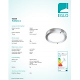 EGLO 98559 | EGLO-Connect-Fueva Eglo fali, mennyezeti okos világítás kerek szabályozható fényerő, állítható színhőmérséklet, színváltós, távirányítható 1x LED 2800lm 2700 <-> 6500K IP44 króm, fehér