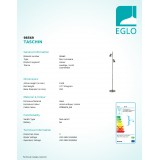 EGLO 98569 | Taschin Eglo álló lámpa 150cm taposókapcsoló elforgatható alkatrészek 2x GU10 480lm 3000K antikolt nikkel, krémszín