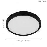 EGLO 98604 | Musurita Eglo mennyezeti lámpa kerek 1x LED 3900lm 3000K fekete, fehér