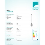 EGLO 98615 | Alobrase Eglo függeszték lámpa 1x E27 króm, áttetsző fekete
