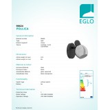 EGLO 98624 | Pollica Eglo spot lámpa elforgatható alkatrészek 1x E14 fekete, füst
