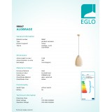 EGLO 98647 | Alobrase Eglo függeszték lámpa 1x E27 súrolt arany, borostyán