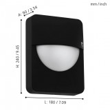 EGLO 98704 | Salvanesco Eglo fali lámpa 1x LED IP44 fekete, fehér