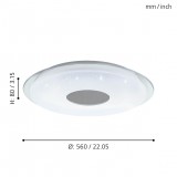 EGLO 98768 | EGLO-Connect-Lanciano Eglo mennyezeti okos világítás távirányító szabályozható fényerő, állítható színhőmérséklet, színváltós 1x LED 5000lm 2700 <-> 6500K fehér, kristály hatás, átlátszó