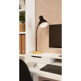 EGLO 98831 | Veradal Eglo asztali lámpa 42cm vezeték kapcsoló 1x E27 fekete, natúr