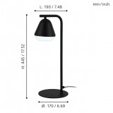 EGLO 99035 | Palbieta Eglo asztali lámpa 44,5cm vezeték kapcsoló 1x GU10 240lm 3000K fekete, szatén