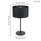 EGLO 99045 | Eglo-Maserlo-B Eglo asztali lámpa 41,5cm vezeték kapcsoló 1x E27 fekete