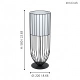 EGLO 99101 | Nosino Eglo asztali lámpa 58cm vezeték kapcsoló 1x E27 fekete, fehér