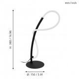 EGLO 99383 | Egidonella Eglo asztali lámpa 38cm vezeték kapcsoló 1x LED 700lm 3000K fekete, fehér