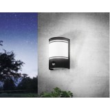 EGLO 99566 | Cerno Eglo fali lámpa mozgásérzékelő 1x E27 IP44 fekete, fehér