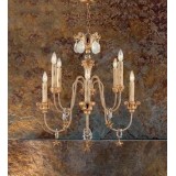 ELSTEAD FB-MIGNON8 | Mignon Elstead csillár lámpa kézzel festett 8x E14 antikolt arany, ezüst, átlátszó