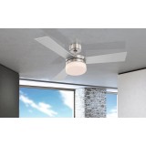 GLOBO 0333 | Alana Globo mennyezeti ventilátoros lámpa távirányító 2x E14 matt nikkel, ezüst, fehér