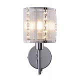 GLOBO 15091W | Walla Globo falikar lámpa kapcsoló 1x E14 króm, ezüst, kristály