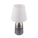 GLOBO 24135W | Eugen Globo asztali lámpa 31cm érintőkapcsoló 1x E14 antikolt ezüst, matt nikkel, fehér