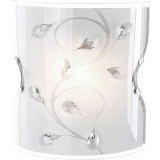 GLOBO 40404W | Burgundy Globo fali lámpa 1x E27 matt nikkel, fehér, átlátszó
