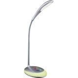 GLOBO 58265 | Minea Globo asztali lámpa fényerőszabályzós érintőkapcsoló szabályozható fényerő, színváltós, flexibilis, USB csatlakozó 1x LED 230lm + 1x LED 5000K króm, fehér