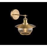 GLOBO 69030W | Nevis Globo falikar lámpa 1x E27 antikolt bronz, átlátszó, buborékos hatás