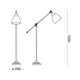 IDEAL LUX 003528 | Newton-IL Ideal Lux álló lámpa - NEWTON PT1 NERO - 150cm kapcsoló elforgatható alkatrészek 1x E27 fekete, fehér