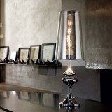 IDEAL LUX 032436 | Alfiere Ideal Lux asztali lámpa - ALFIERE TL1 BIG - 68,5cm kapcsoló 1x E27 füst, átlátszó
