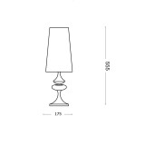 IDEAL LUX 032467 | Alfiere Ideal Lux asztali lámpa - ALFIERE TL1 SMALL - 55,5cm kapcsoló 1x E27 füst, átlátszó